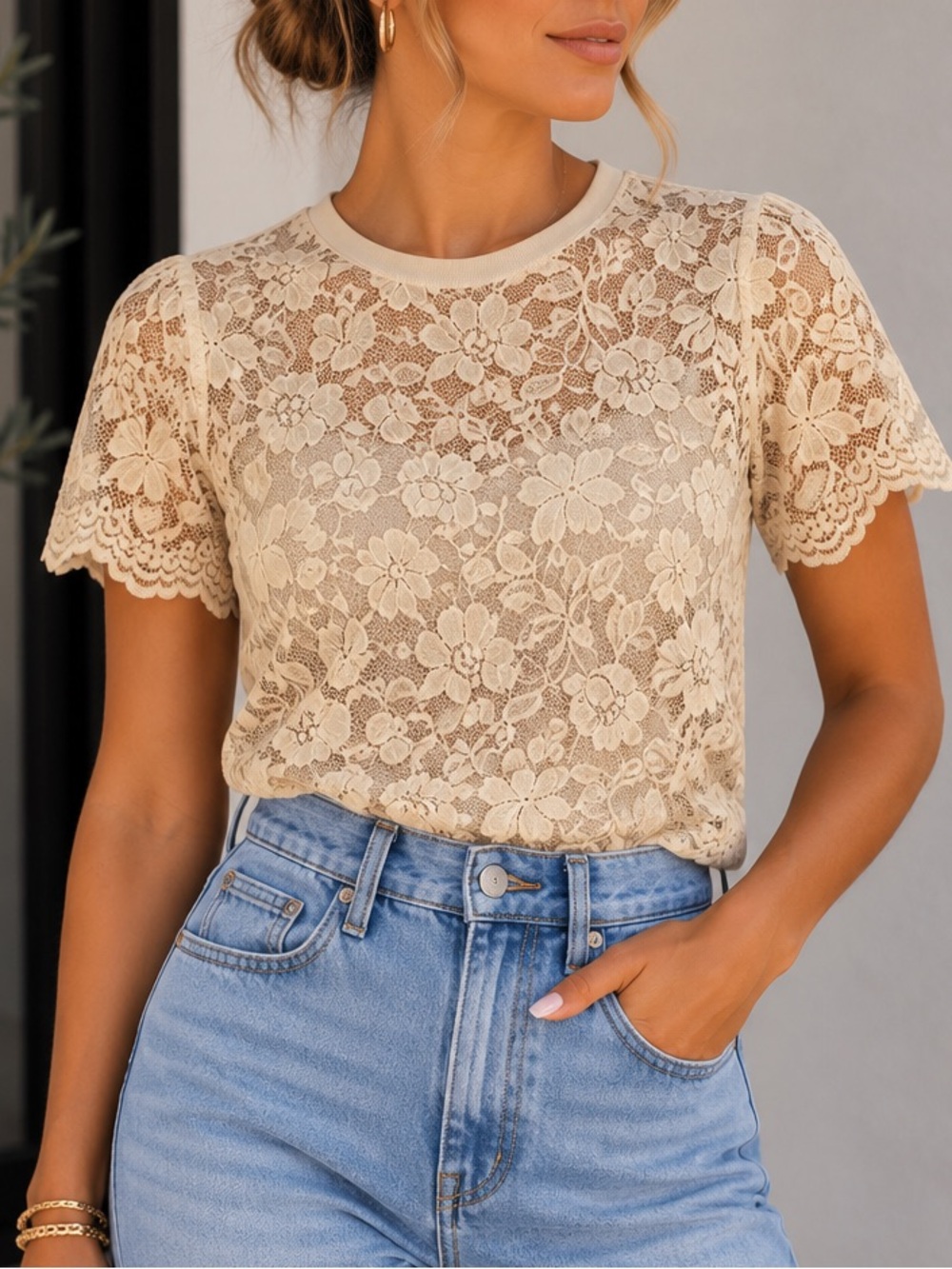 Dolan beige floral top